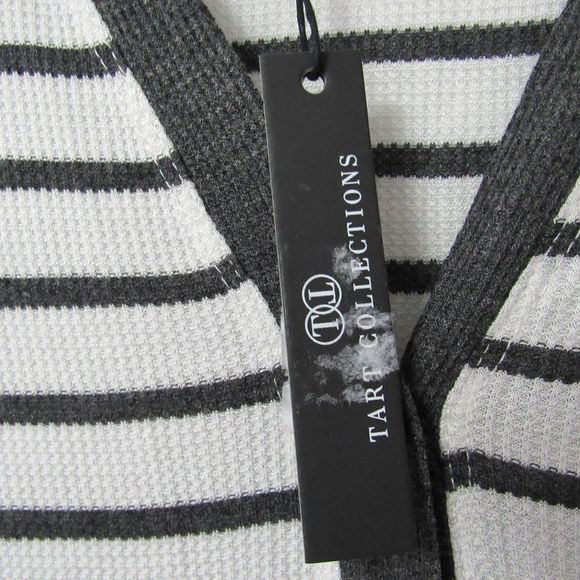 Tart Collections Ray Button Front Longline Dress Black and White Striped Sz 1x - Picture 4 of 6